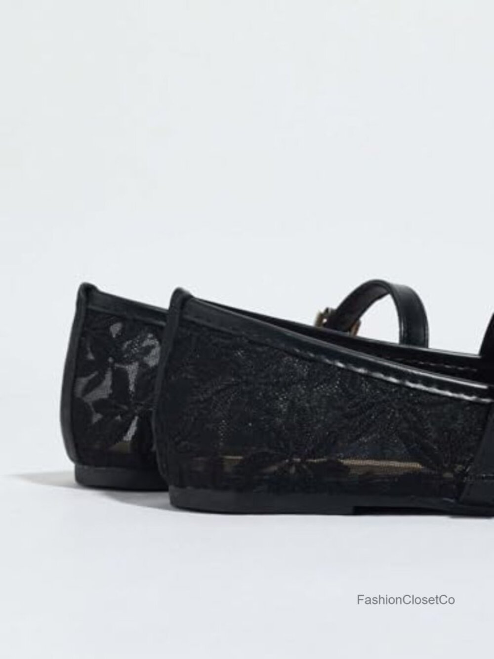 Mesh Ballet Flats Square Toe Maryjane Flats Comfortable Dressy Trendy Closed Toe - Picture 4 of 6